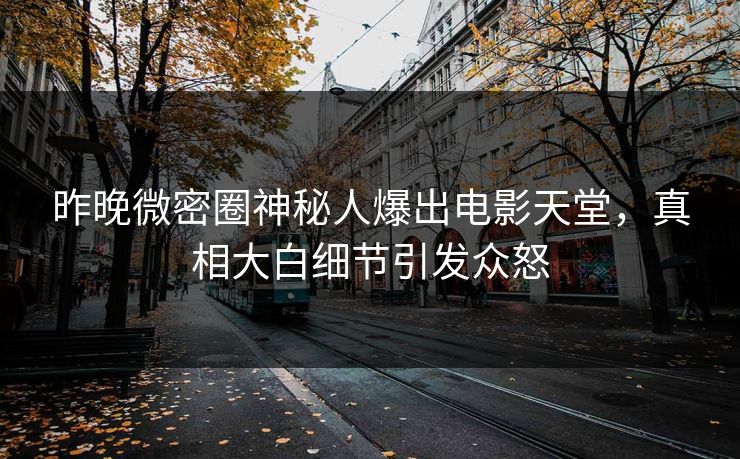 昨晚微密圈神秘人爆出电影天堂，真相大白细节引发众怒