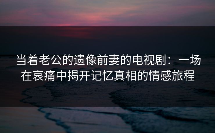 当着老公的遗像前妻的电视剧：一场在哀痛中揭开记忆真相的情感旅程