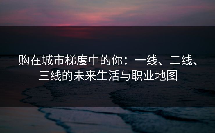 购在城市梯度中的你：一线、二线、三线的未来生活与职业地图