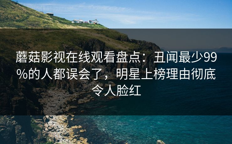 蘑菇影视在线观看盘点：丑闻最少99%的人都误会了，明星上榜理由彻底令人脸红