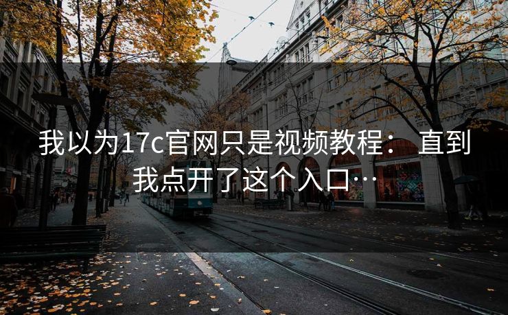 我以为17c官网只是视频教程： 直到我点开了这个入口…